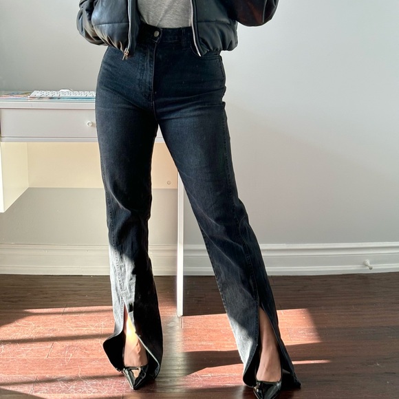 The Frankie Shop | High Waisted Split Hem Jeans - Picture 1 of 7